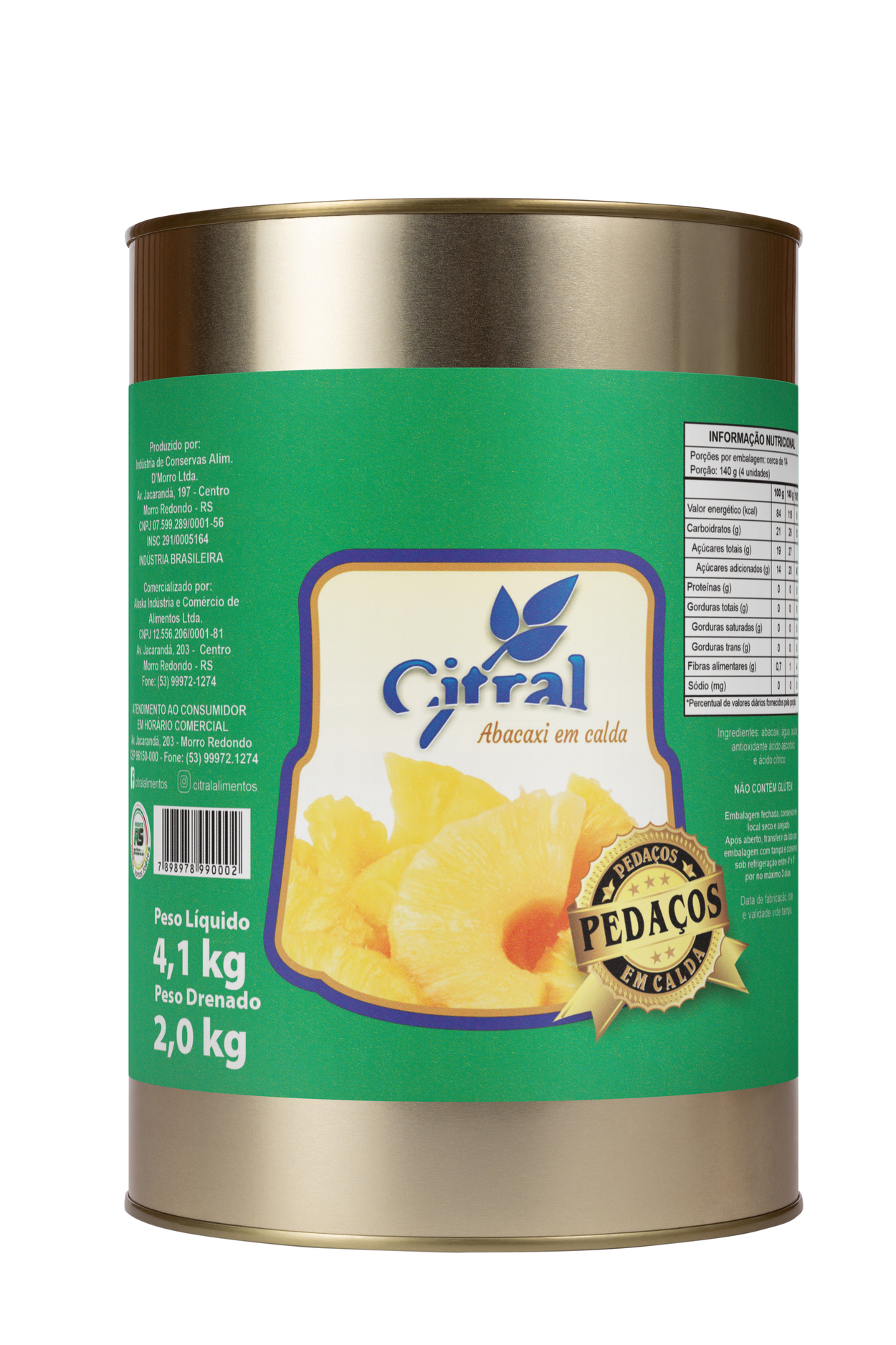 Citral Abacaxi Pedaços Food Service 4100G