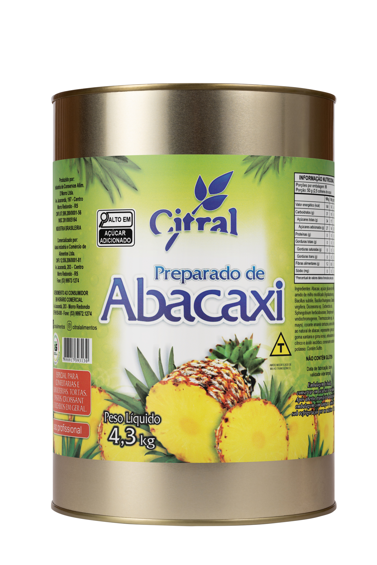 Citral Polpa Preparado De Abacaxi 4300G