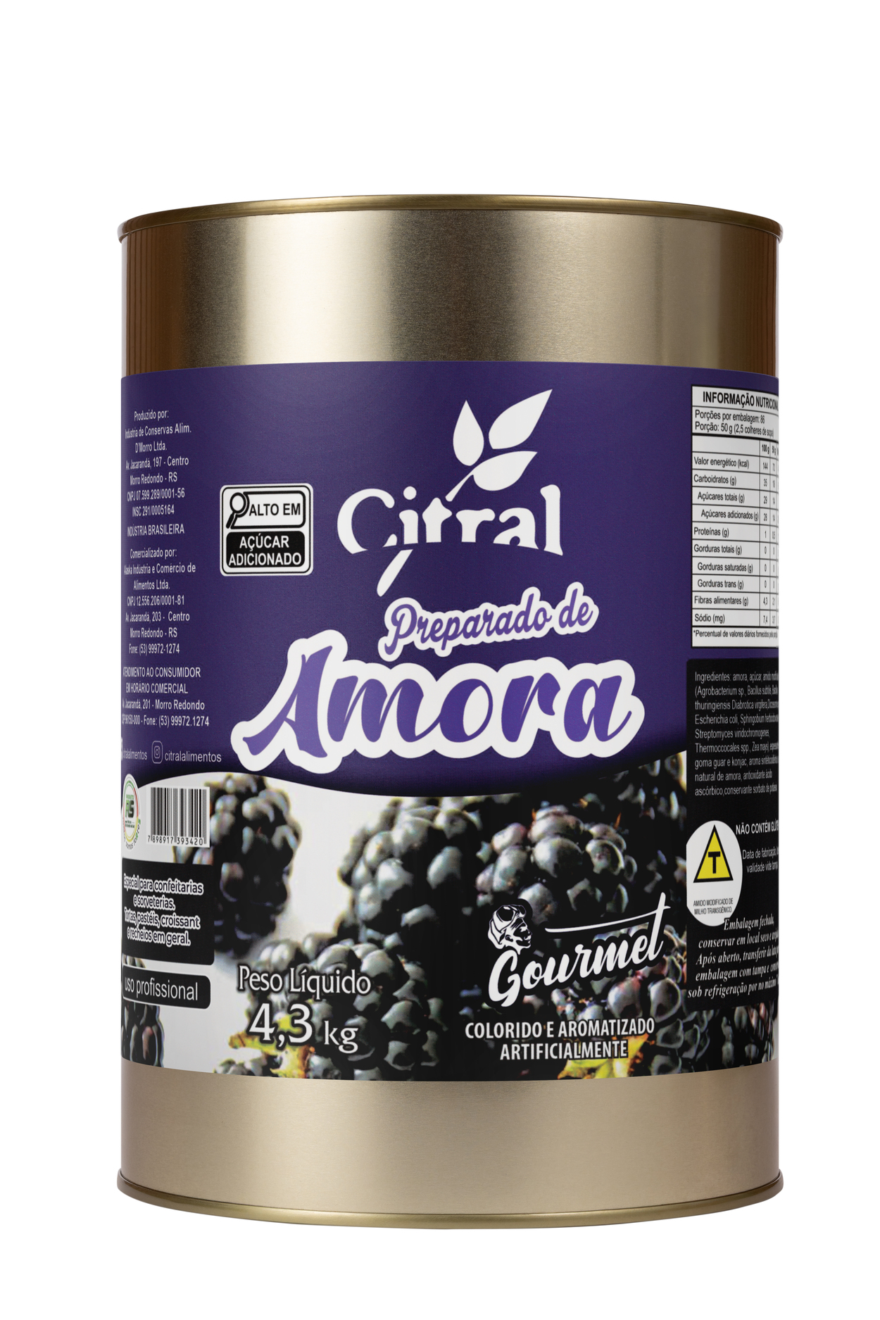 Citral Polpa Preparado De Amora 4300G
