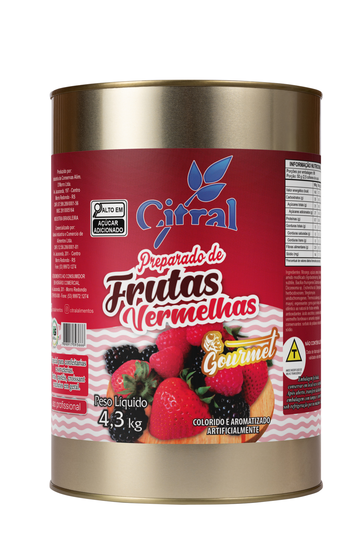 Citral Polpa Preparado De Frutas Vermelhas 4300G
