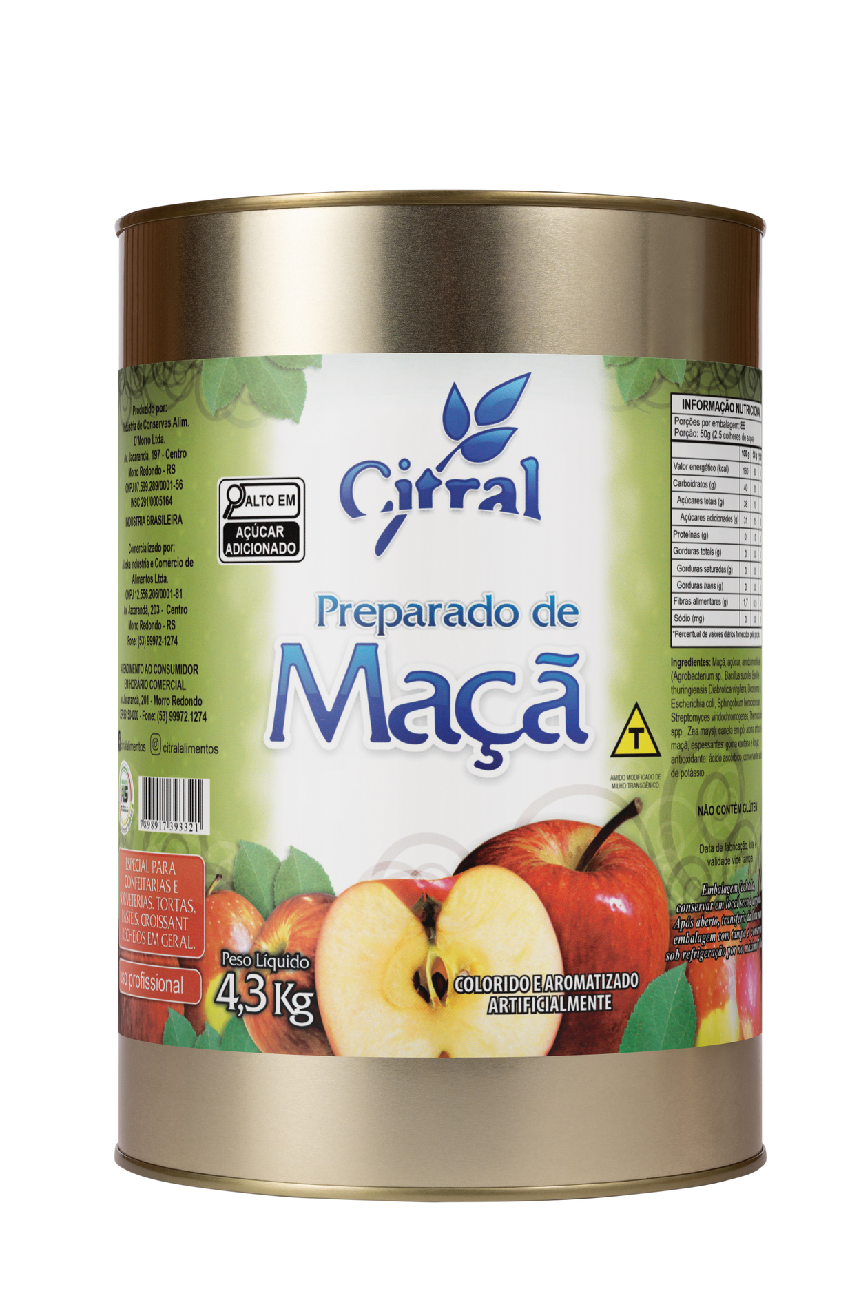 Citral Polpa Preparado De Maça 4300G