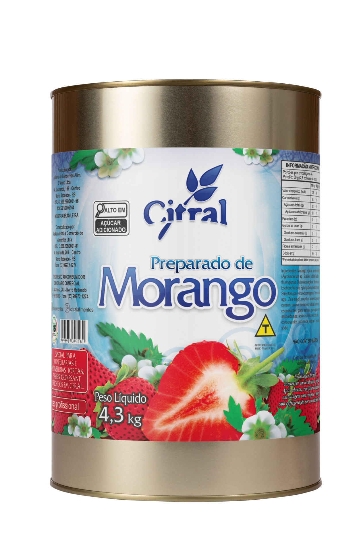 Citral Polpa Preparado De Morango 4300G