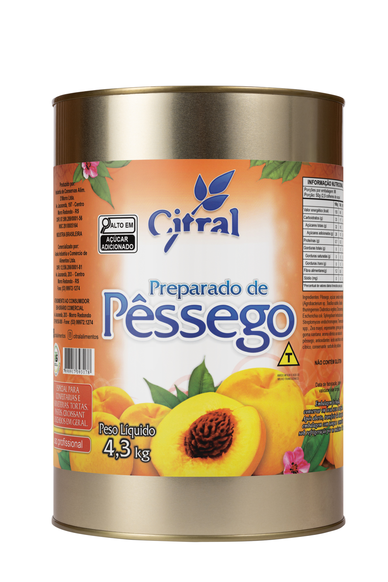 Citral Polpa Preparado De Pessego 4300G